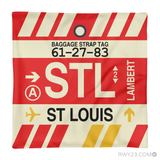 STL St. Louis Baggage Tag Pillow • Cool Airport Code Stuff • RWY23