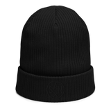 RWY23 - SAN San Diego Organic Cotton Ribbed Beanie - Cool Airport Code Merchandise - Roundel Design with Vintage Aircraft - Image 1