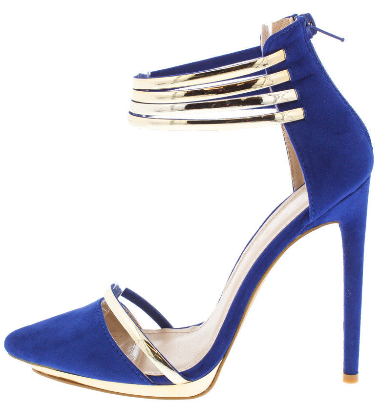 blue and gold heels