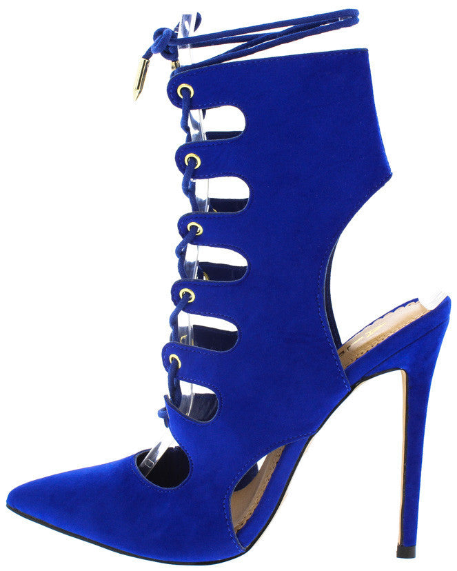 blue heels lace up