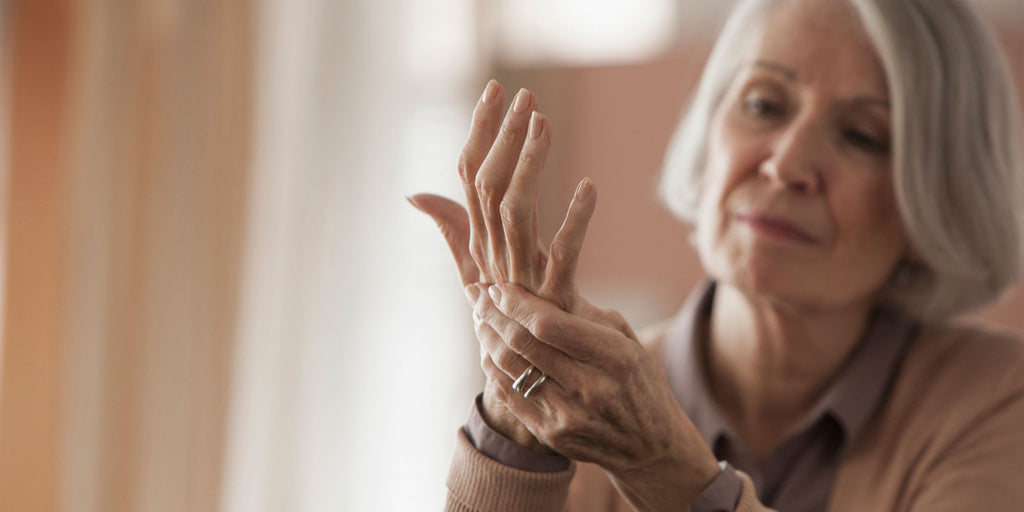 Woman with arthritis in her hand