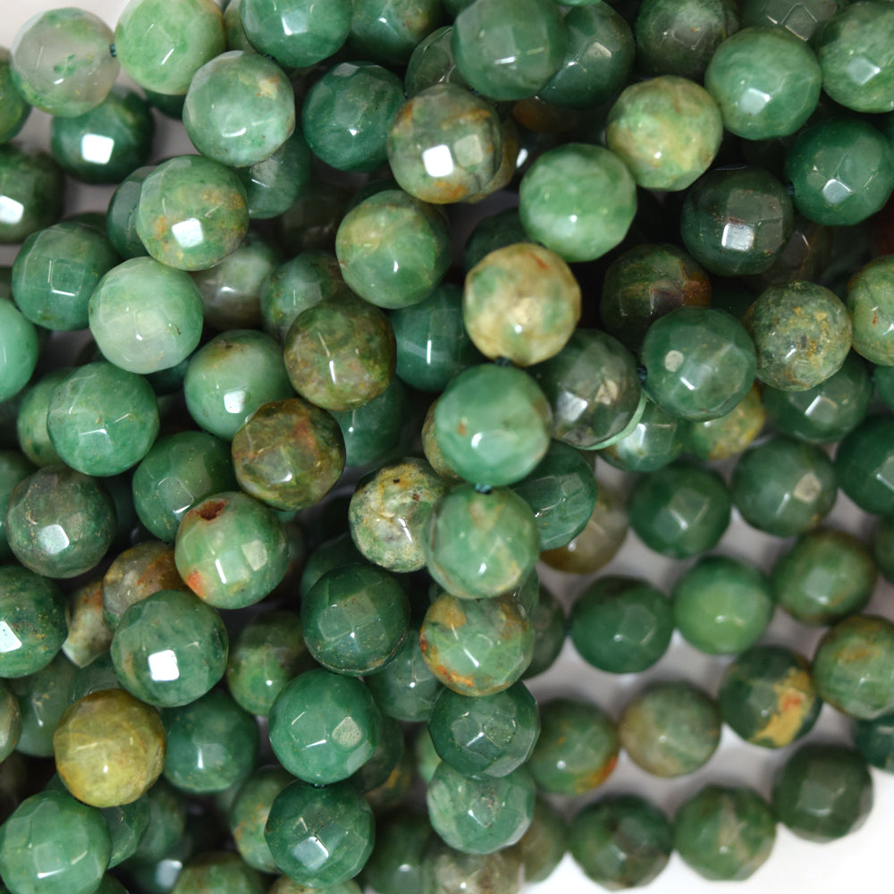 8mm Faceted Green Dragon Blood Jasper Round Beads 15 5 Strand Eagle Beadz