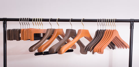 Collection of wooden hangers
