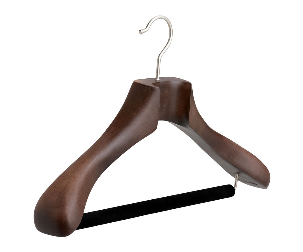 Men's Wooden Suit Hangers with Velvet Trouser Bar by Butler Luxury