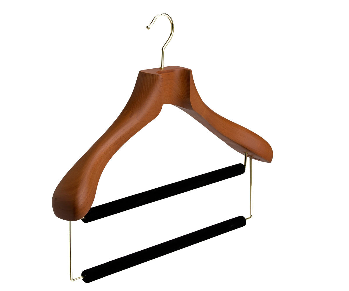 Black Plastic Suit Hanger W/ Suit Bar (17 X 1 1/2)