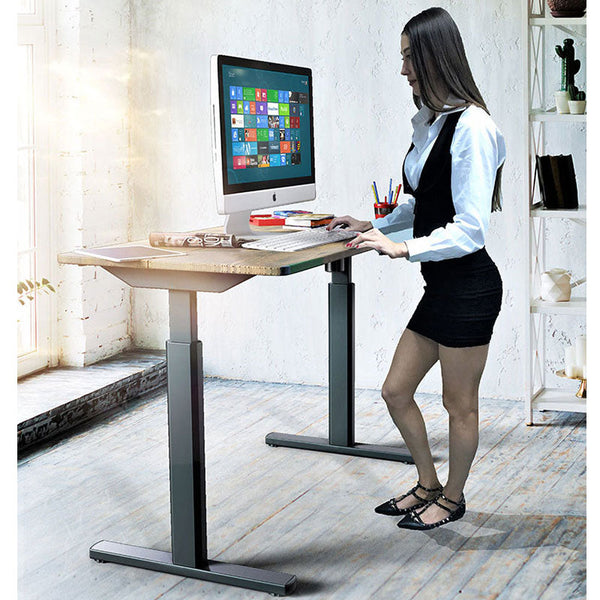 Single Motor Electric Standing Desk, Fixed Width Sit Stand Home Office -  Rife Technologies