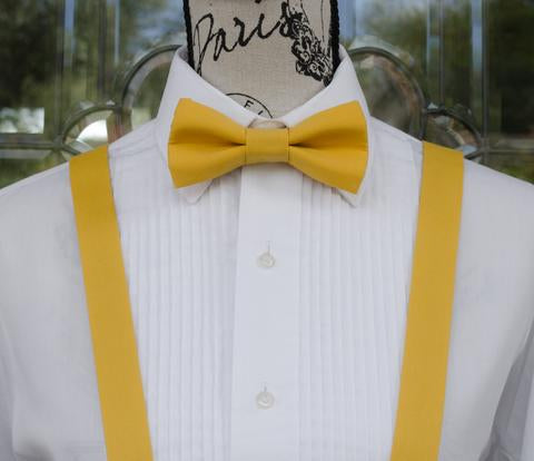 Yellow Bow Tie and Suspenders