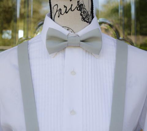 Silver Bow Tie and Suspenders