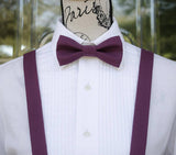 Purple Bow Ties and Suspenders - Royal Purple Bow Ties, Juniper Green Suspenders. Wedding Bow Tie, Wedding Suspenders, Groomsmen, Prom Bow Tie, Mens Bow Ties and Suspenders