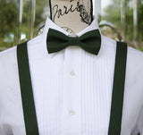 Green Bow Ties and Suspenders - Juniper Green Bow Ties, Juniper Green Suspenders. Wedding Bow Tie, Wedding Suspenders, Groomsmen, Prom Bow Tie, Mens Bow Ties and Suspenders