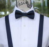 Blue Bow Ties & Suspenders - Navy Blue. Wedding Bow Tie, Wedding Suspenders, Grad Bow Tie, Mens Bow Ties and Suspenders