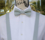 Gray Bow Ties and Suspenders - Dark Grey. Wedding Bow Tie, Wedding Suspenders, Groomsmen, Prom Bow Tie, Mens Bow Ties and Suspenders