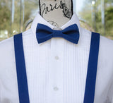 Blue Bow Ties and Suspenders - Medium Blue. Wedding Bow Tie, Wedding Suspenders, Grad Bow Tie, Mens Bow Ties and Suspenders