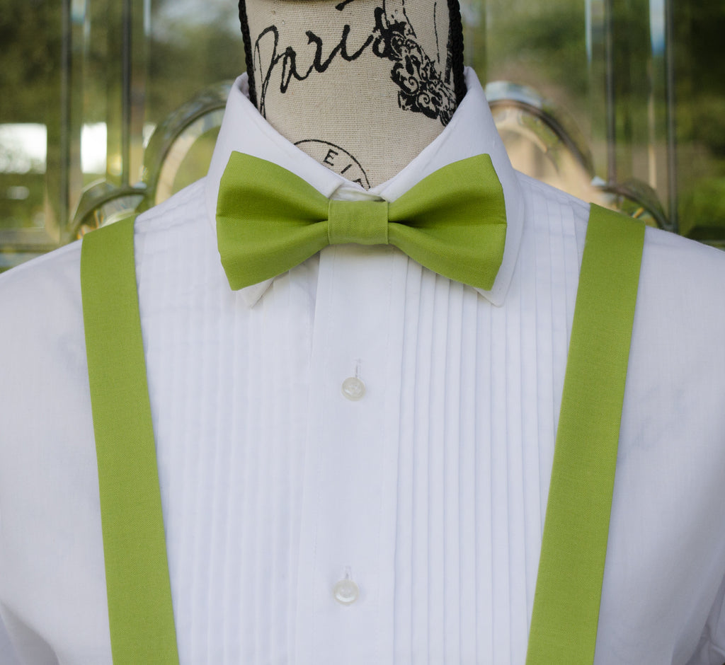 Green Bow Ties and Suspenders (Olive Green) | Mr. Bow Tie