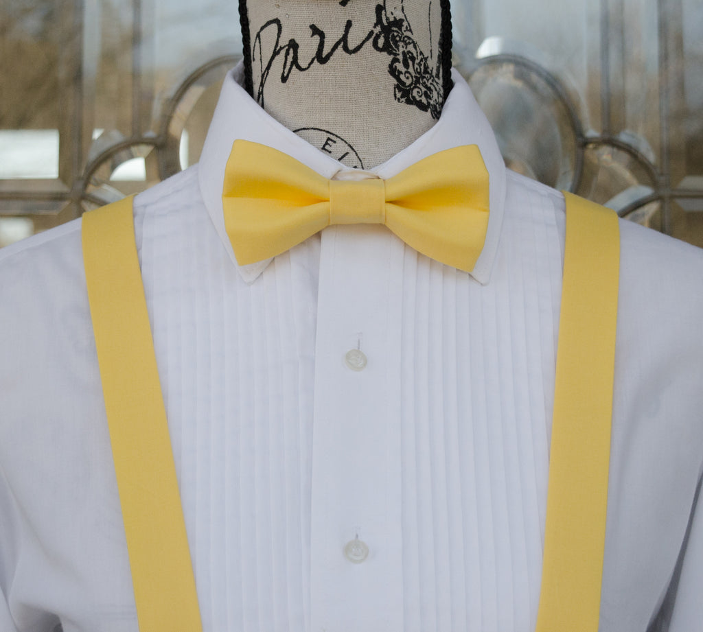 Yellow Bow Tie and Suspenders (Lemon Yellow) | Mr. Bow Tie