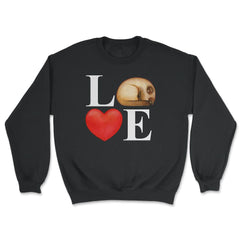 Cat with Heart Love Word Happy Valentine Cat Gift print - Unisex Sweatshirt - Black