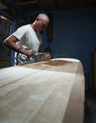 Jed Noll Shaping Surfboard