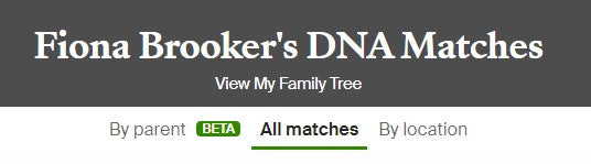 Ancestry DNA Match Menu