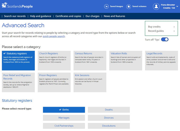 ScotlandsPeople Advanced Search Statutory registers of births