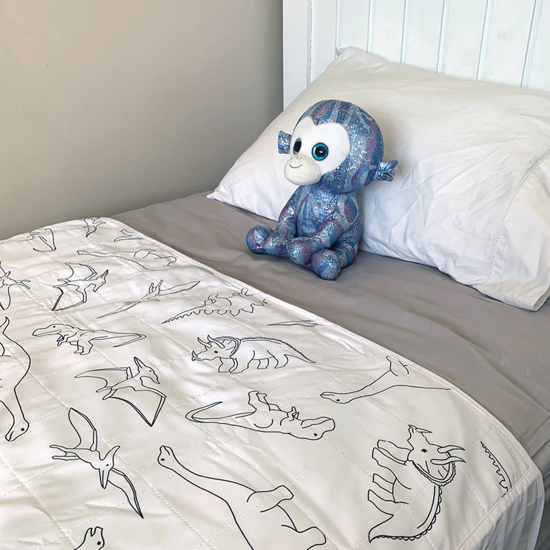 Dinosaur print bed sheet