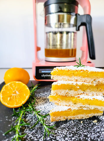 Infused Rosemary Lemon Bars made with LEVO C