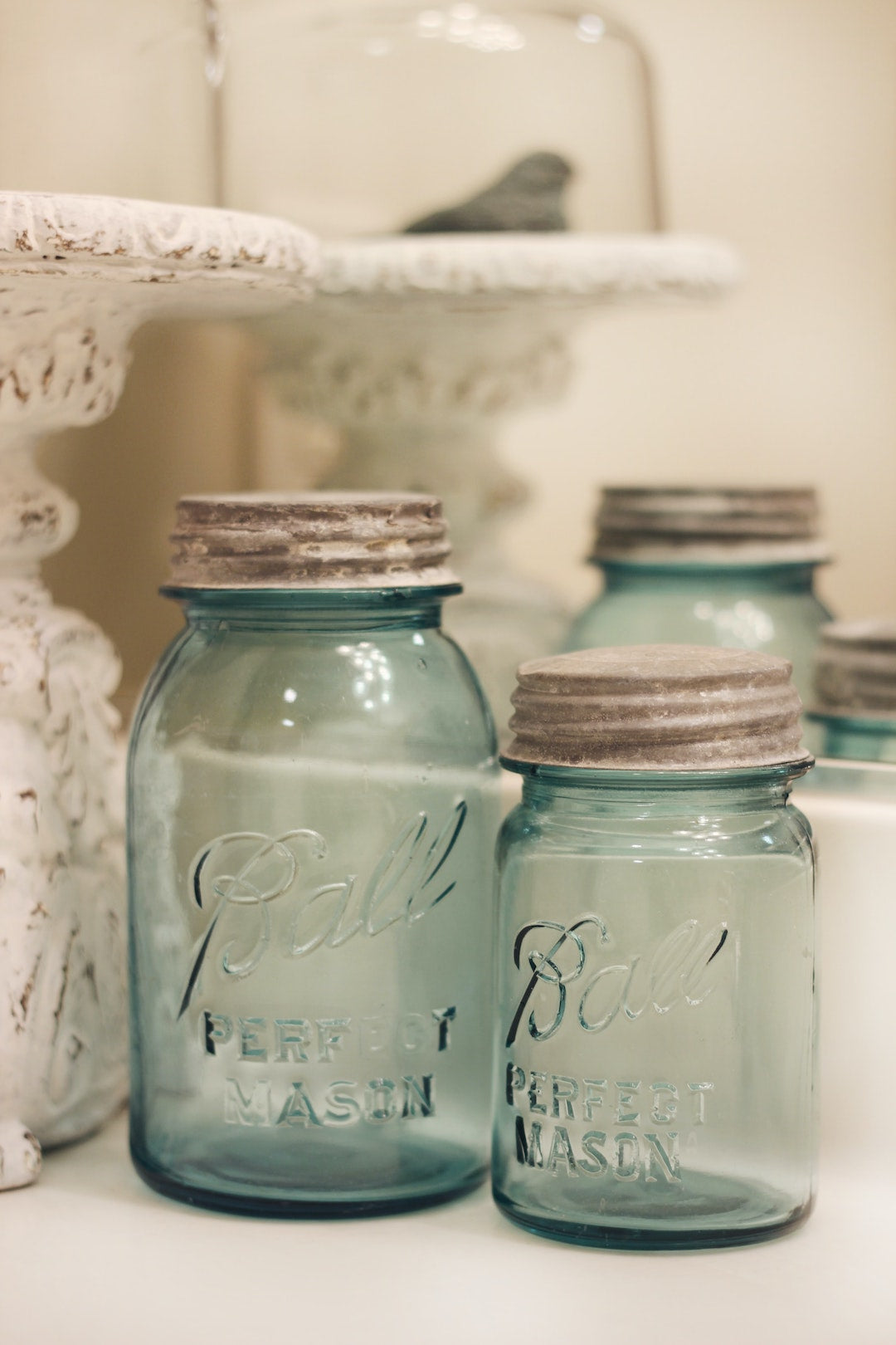 Image of mason jars for use in a DIY skincare routine with LEVO.