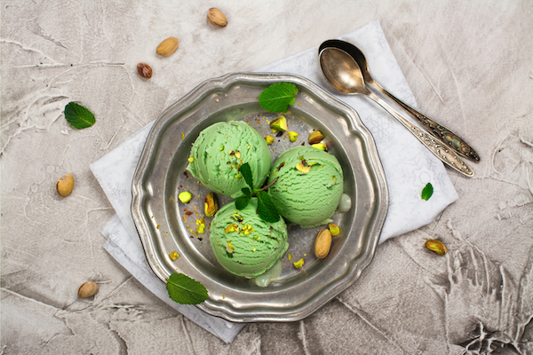 Image of one of many father's day desserts, the pistachio ice cream.