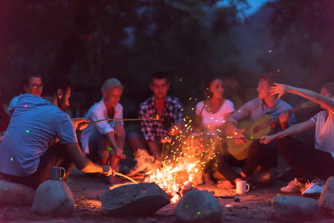 friends around the campfire