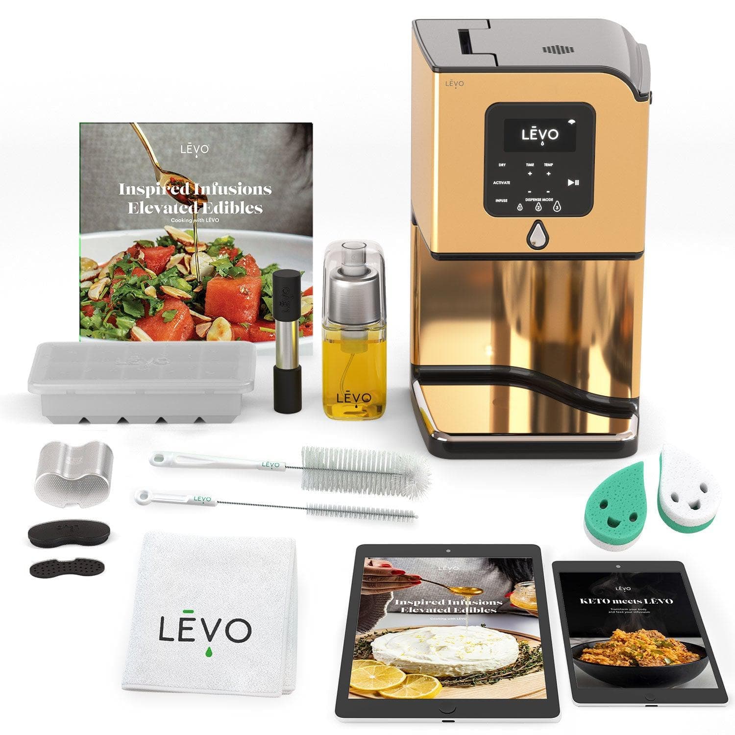 LEVO Lux in Gold with accessories