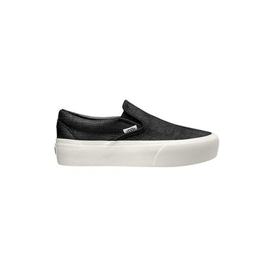 vans slip on platform trainers embossed black white