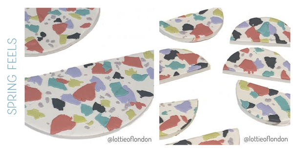 Terrazzo Pendants and Earrings at Lottie Of London