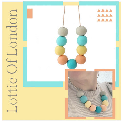 Colourful chunky bead necklace for women