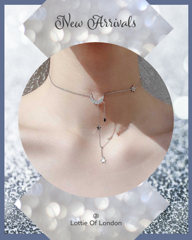 Moon and Star Tassel Necklace for Women | Lottie Of London Jewellery
