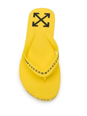 off white yellow flip flops