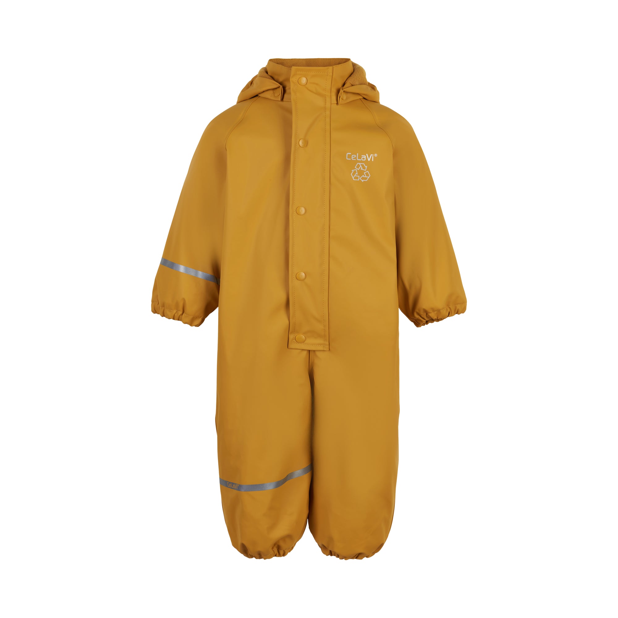 Celavi Rainwear Fleece Solid Mineral Yellow - Gevoerd Regenpak Ge - GOEDvanToen - Eerlijke & biologische kinderkleding babykleding