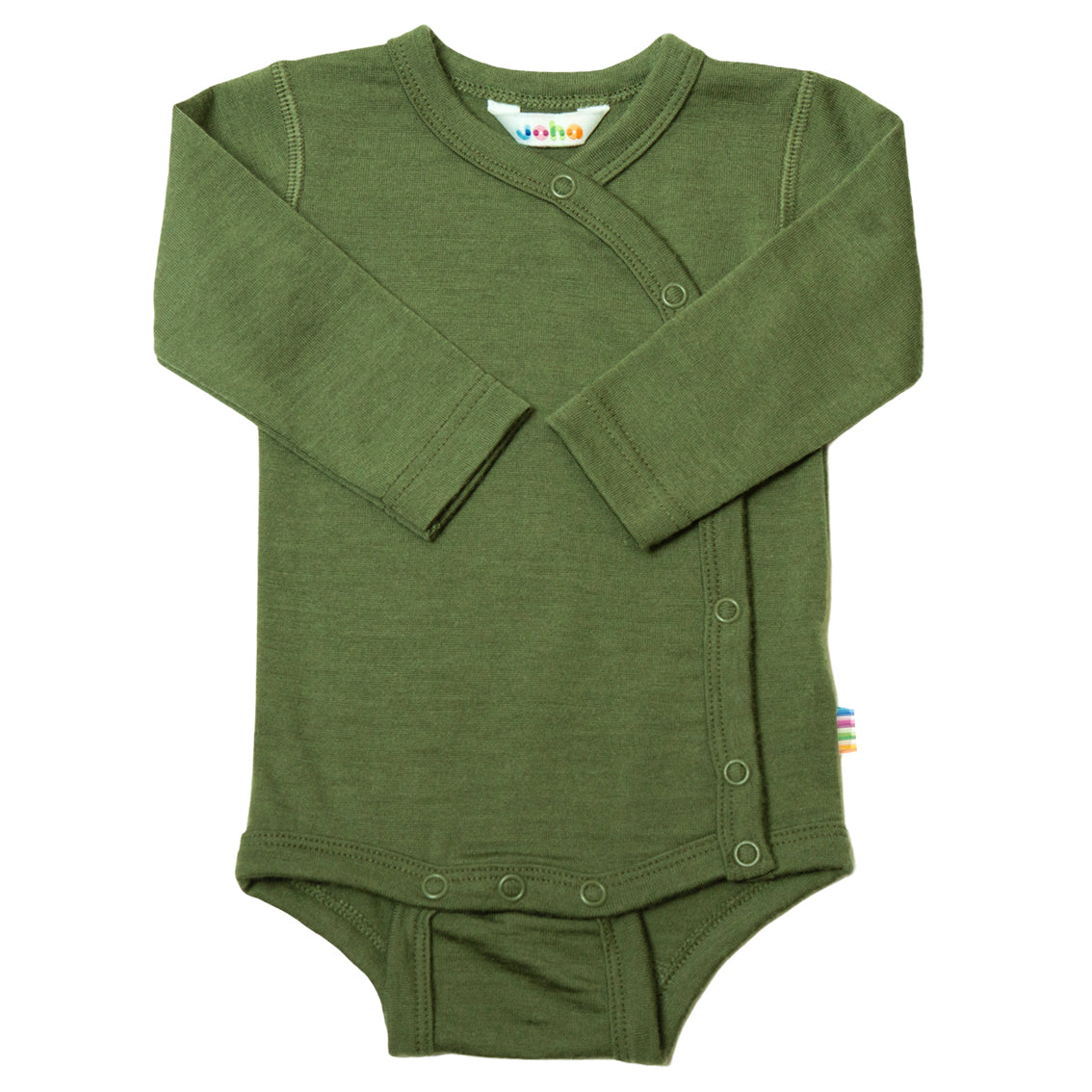 Joha - Single Wool Wrap Body Moss Romper Groen - GOEDvanToen - Eerlijke & kinderkleding en babykleding