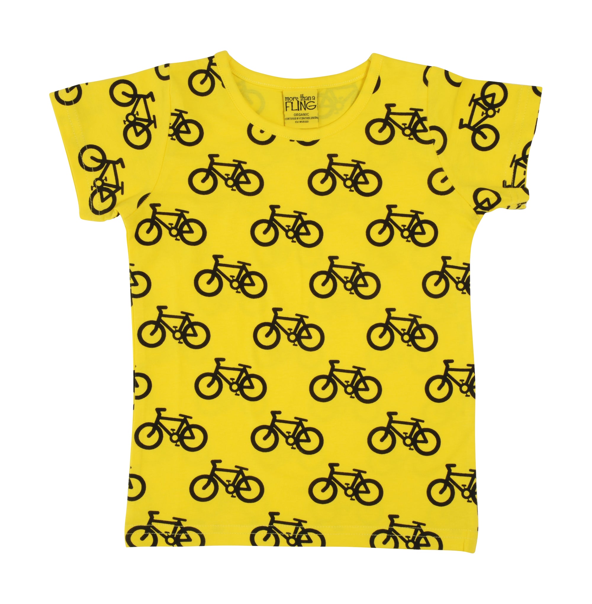 Zeeman Fabriek Sinds More Than A Fling ADULT - T-Shirt Bike Yellow - Gele Trui Fiets Shirt -  GOEDvanToen - Eerlijke & biologische kinderkleding en babykleding