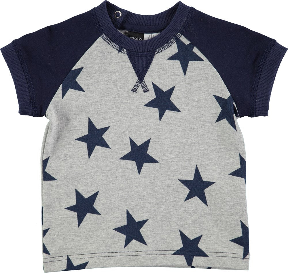 Molo - Eton T-shirt Casino Star Raglan Sleeves - T-shirt Sterren Blauw GOEDvanToen - Eerlijke & biologische kinderkleding en babykleding