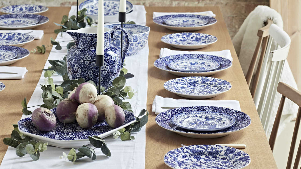 Burleigh Pottery Table Setting Basics Formal Blue Mix