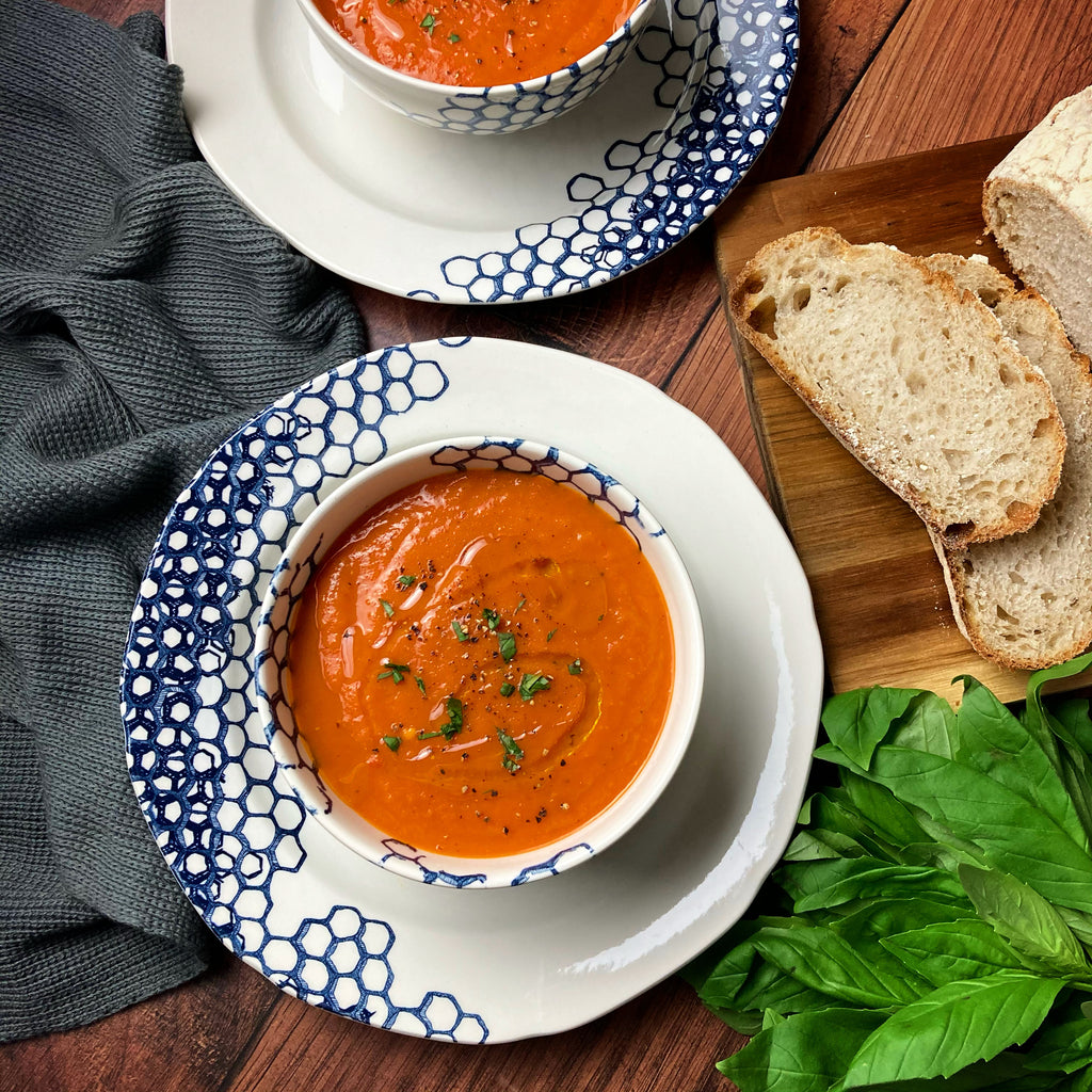 Two Vegans and a Dog Roasted Red Pepper and Tomato Soup 