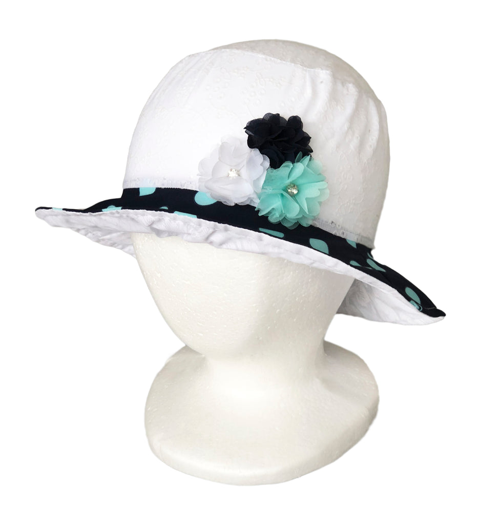 girls white sun hat