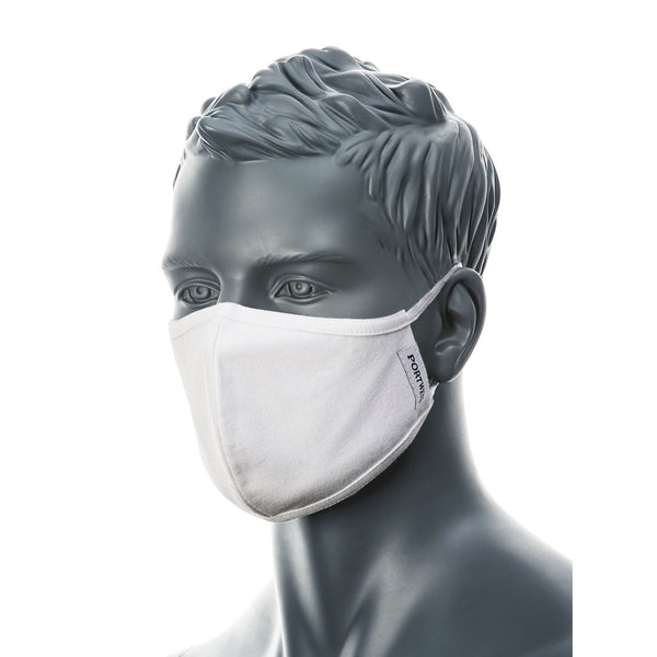 Portwest Anti-Microbial 2 Ply Fabric Face Mask 0