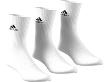Adidas 3pk Tennis cushioned crew socks - white David O Jones Online Sports