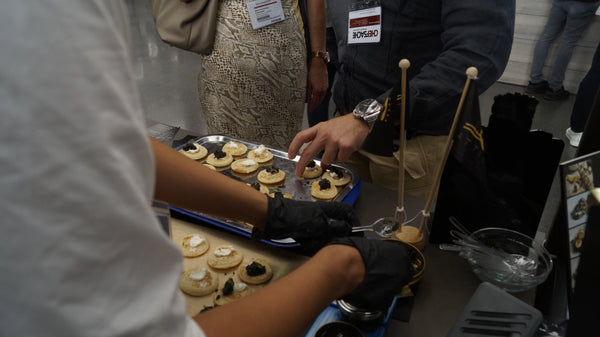 blinis with caviar and creme fraiche