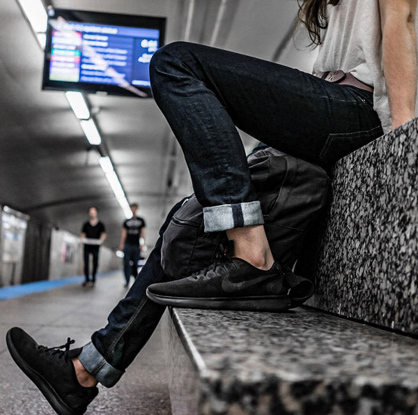 Sitting at the Logan Square Blue Line Stop - Wearing Slim Fit Dearborns