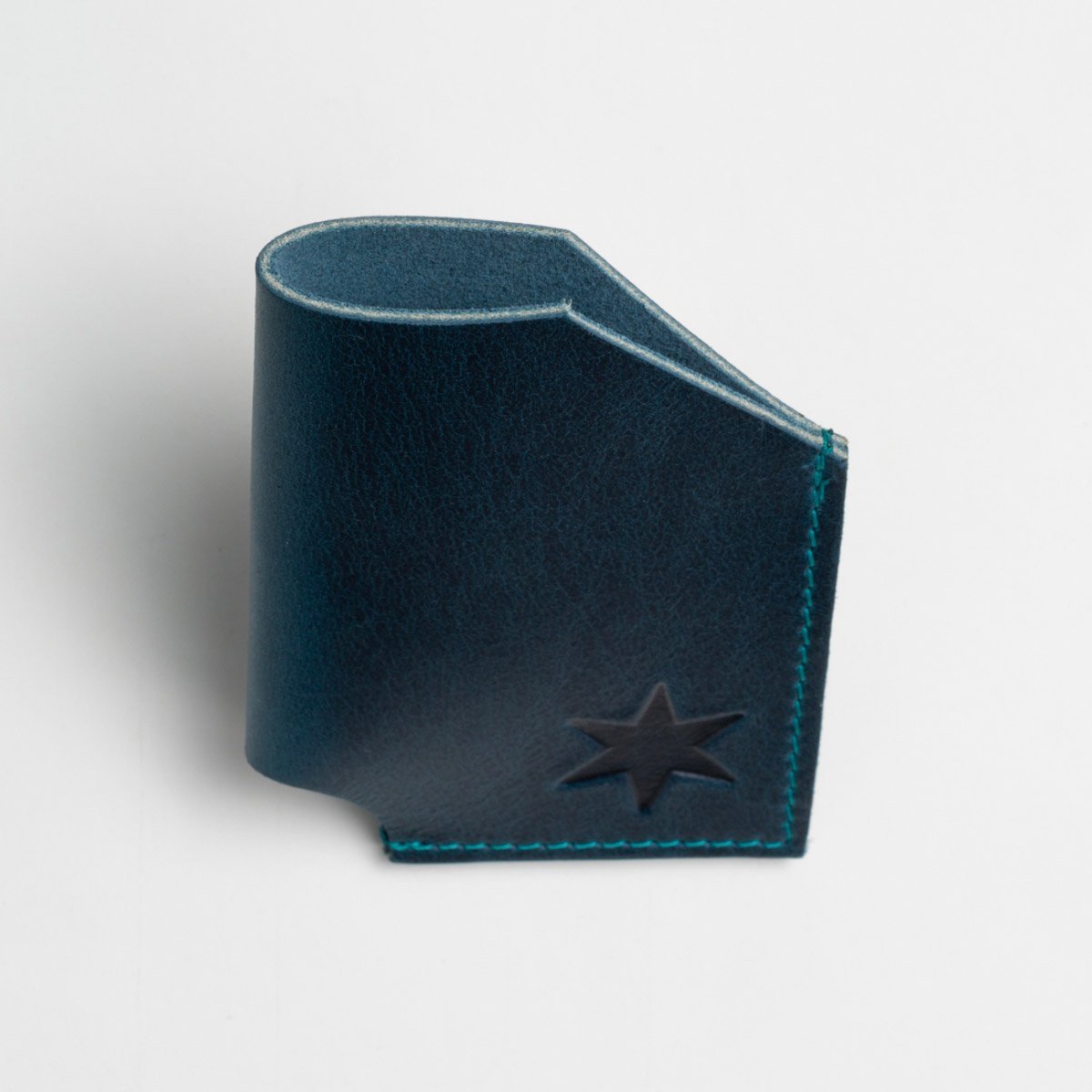 Aqua Leather Card Holder