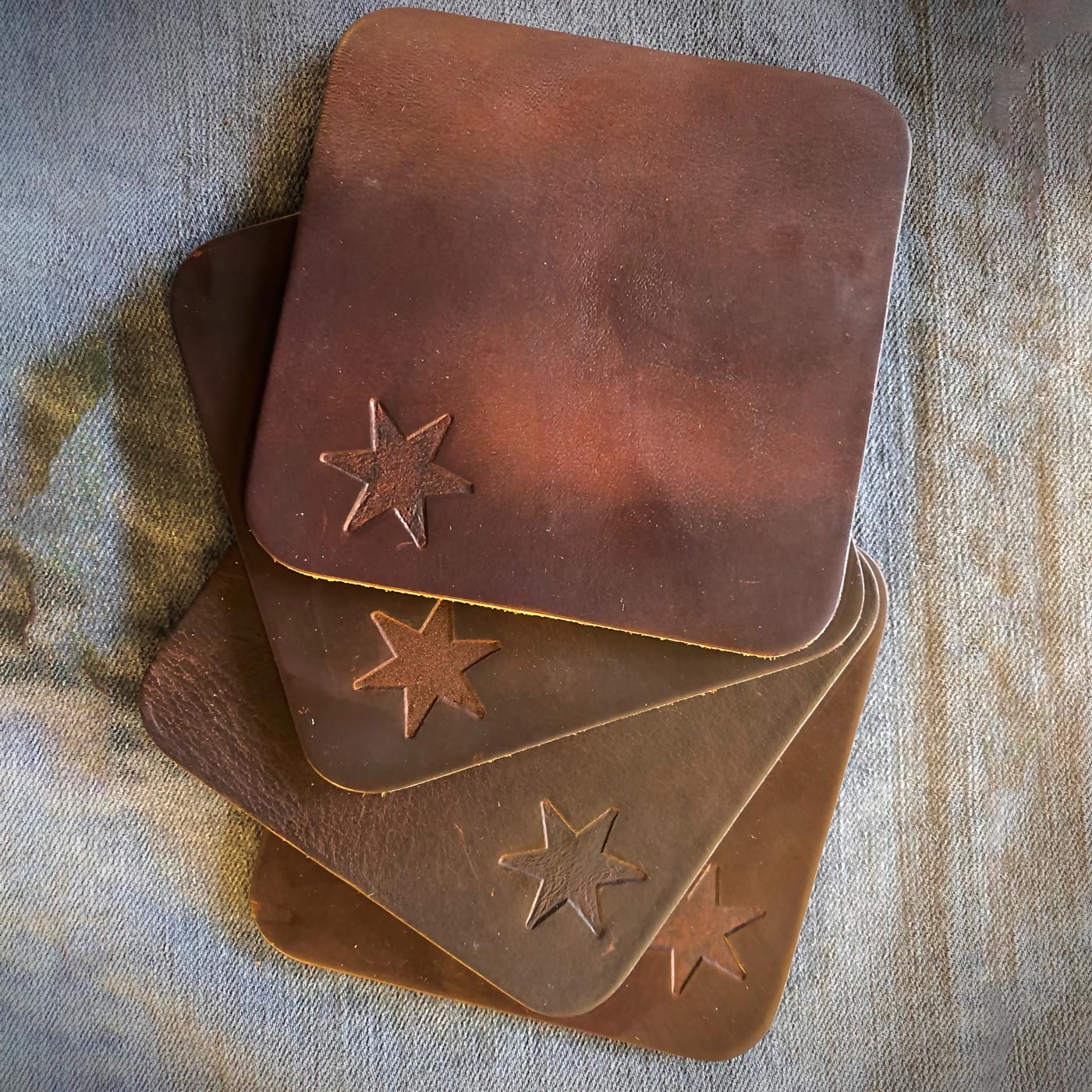 Upcycled Leather Coasters