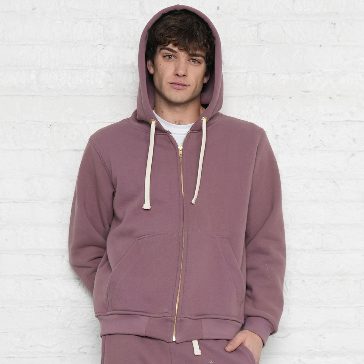 Zip-Up Hoodie - Rose Taupe