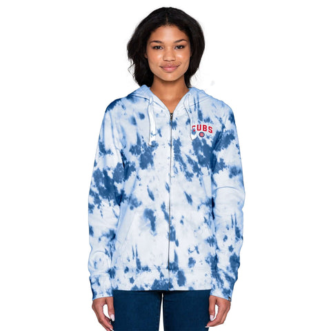 New Era White Boston Red Sox Tie-Dye Full-Zip Hoodie