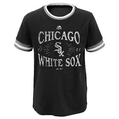 Women's Chicago White Sox New Era Black Baby Jersey Cropped Long Sleeve T- Shirt